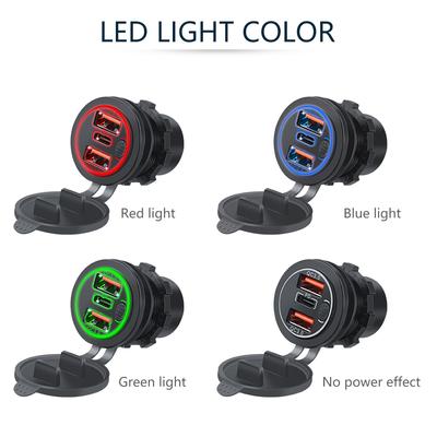 Car Charger Dual Usb C Pd Ports Phone Quick Qc3.0 Auto Adapter Phone 12v/24v With Touch Switch For Motorcycle Car