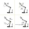 10 Brightness Levels Desk Lamp Adjustable Folding Arm Lamp Magnifying Glass Light  Office Use