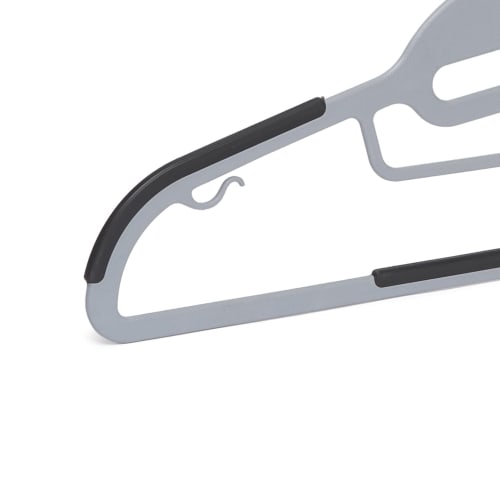 Basic Hangers, 50-Pack, Non-Slip, Rubber-Coated, Gray