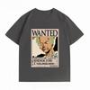Unisexs Clothing New 100 Cotton Breathable Summer TShirt One Piece Roronoa Zoro Wanted Print Casual Streetwear Unisexs Tops