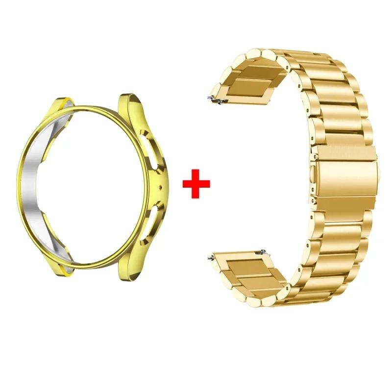 Band+Case for Samsung Galaxy Watch 6 5 4 44mm 40mm Classic 46mm 42mm Stainless Steel Bracelet Galaxy Watch 3 5 Pro 41 45mm Strap