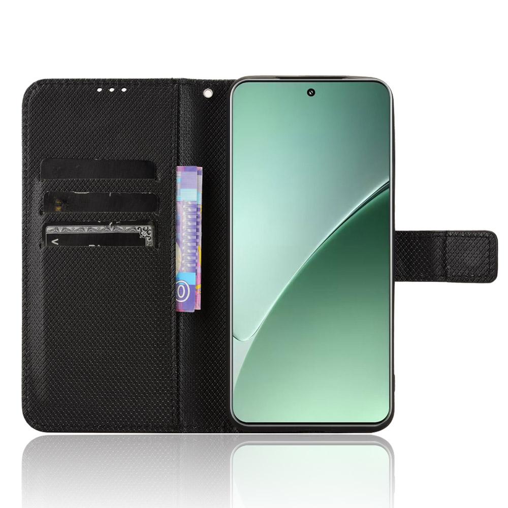 For Xiaomi 15 Pro Case PU Leather Diamond Texture Wallet Phone Cover