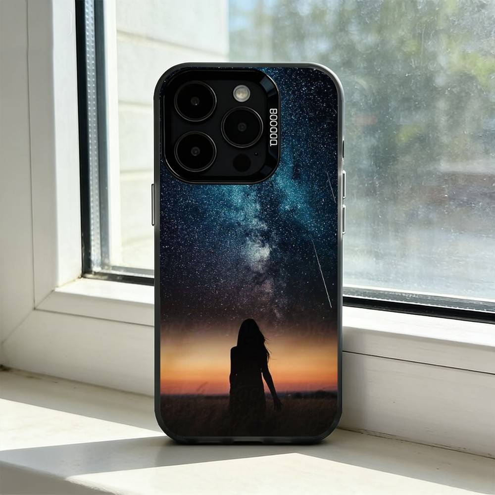 Space For Galaxy U-Universe Phone Case For iPhone 17,16,15,14,13,12,11 Plus,Pro Max,XS,Colorful Silver Phone Case Funda Cover