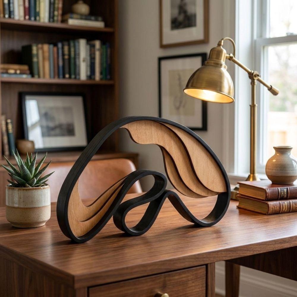 Creative Irregular Shape Wooden Ornament Artistic Abstract Wood Carving Home Room Decoration