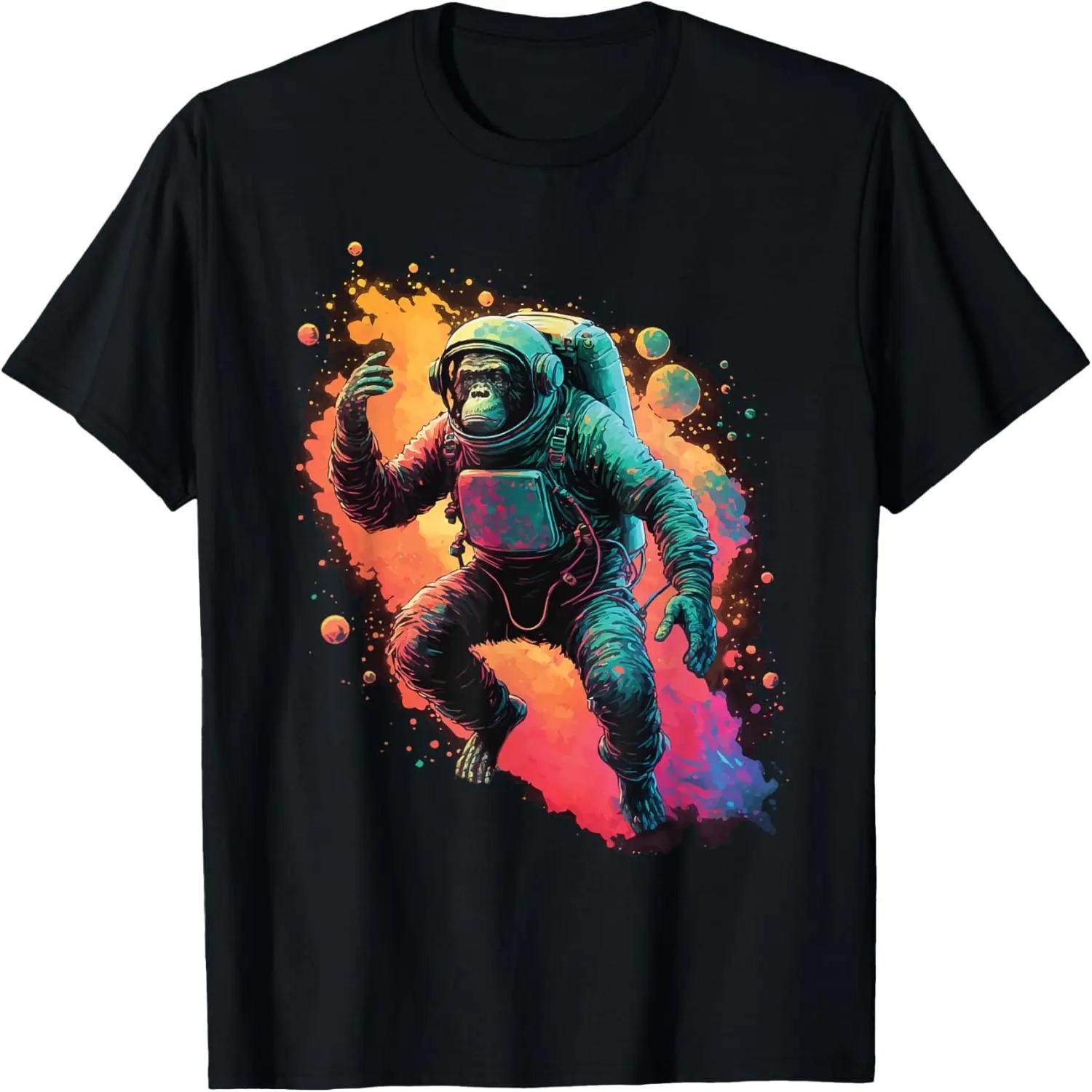 Space Chimp Monkey Astronaut Cosmonaut Cool Graphic T-Shirt XXXXL