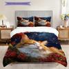Ginger Cat Pattern Bedding Quilt Set Quilt Cover Pillowcase Home Decoration Birthday Gift (1 * duvet cover + 2 * pillowcase, without core)