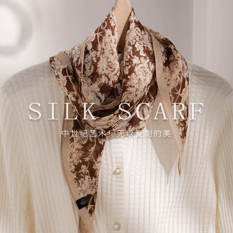 100% Naturseide Schal Damen Schals Stola Hijab Bandana Halstuch Pashmina Hohe Qualität Halstuch Foulard Weiblich Echarpe