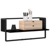 Wall Shelf Wall Mount Black Oak Look 65 x 25 x 30 cm