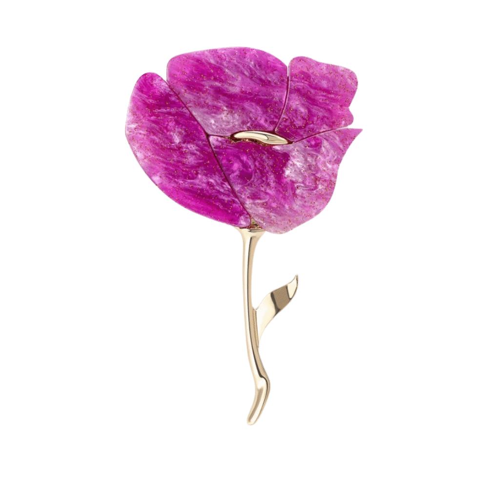 

Classic Metal Rose Brooches Acrylic Rose Shape Flower Pins Casual Sweet Brooches Women