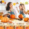 CC HOME 1Pc Thanksgiving Day Party Plastic Tablecloth 54 x 87 Inch Long Table Cover, Autumn Fall Pumpkin Turkey Party Tablecover for Thanksgiving