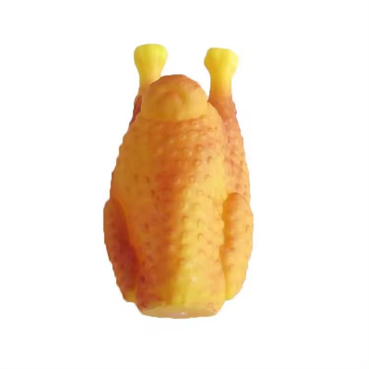 Headless Chicken-shaped Pet Dog Toy Teeth Cleaning Chewing Squeaky Long Lasting Rubber Vinyl оранжевый
