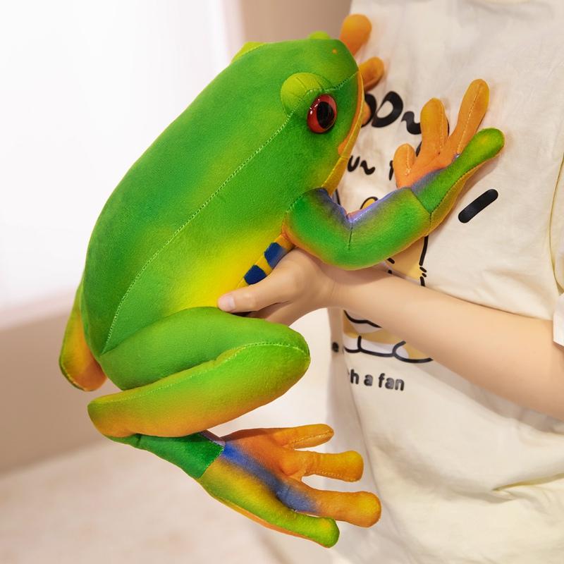 Non-Toxic 28/38Cm Lifelike Frog Plush Pillow Toys Simulation Cartoon Animal Stuffed Creative Plush Frog Home Decor Xmas Birthday Gifts