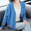 Høst vinter strikket dame cardigan løs Streetwear strikket genser kåpe V-hals strikket cardigan damejakke