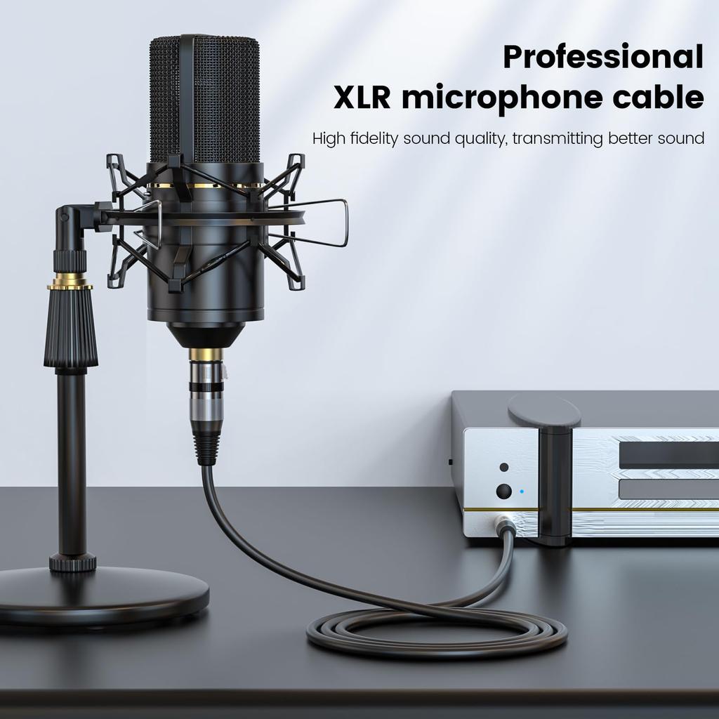 MOSWAG XLR Female Balanced Interconnect TRS Microphone Cable for Dynamic Mic Audio Sound Mixers 1/4 1M/3.28FT Microphones, Speakers, Amplifiers,