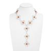 Gold Flower Pendant Necklace Punk Flower Tassels Earrings Fashion Y-shaped Chain Necklace  Jewelry