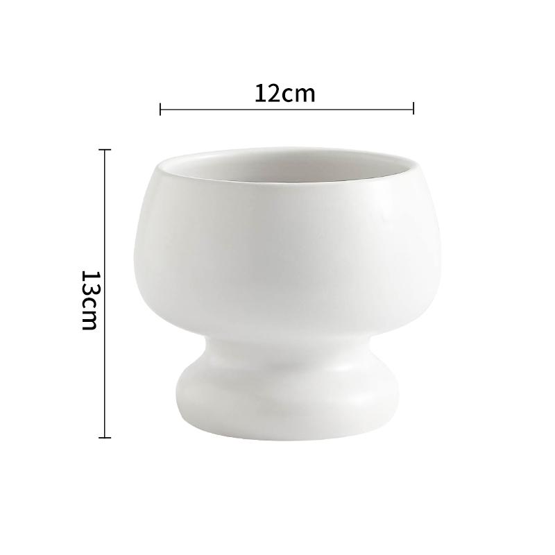 BRCeramic Flower Pot Moss Ball Butterfly Orchid Special Bonsai Art Flower Arrangement Art Sword Mountain Pot Succulent PlantsEY белый