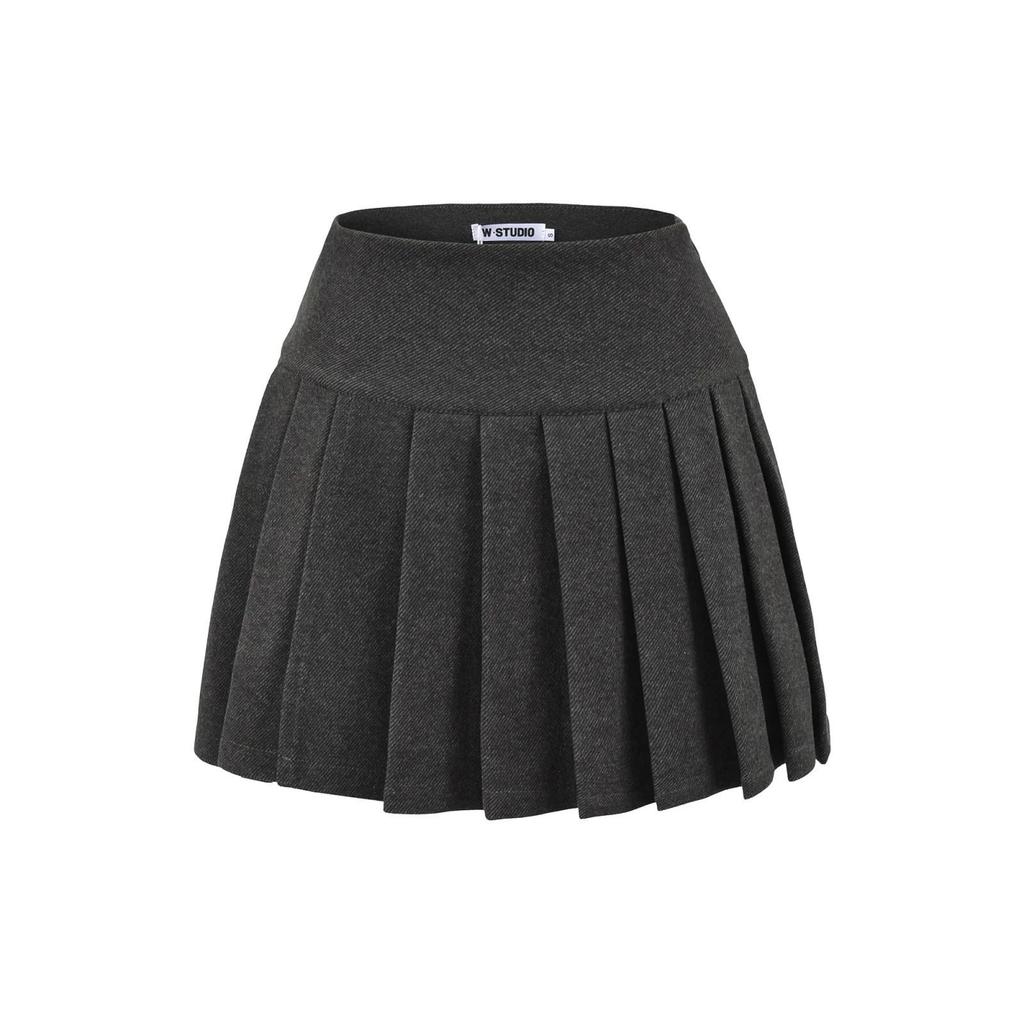 MIU Style Academy Mini sukně z vlněné směsi s plisováním a vysokým pasem pro ženy - Podzim/Zima