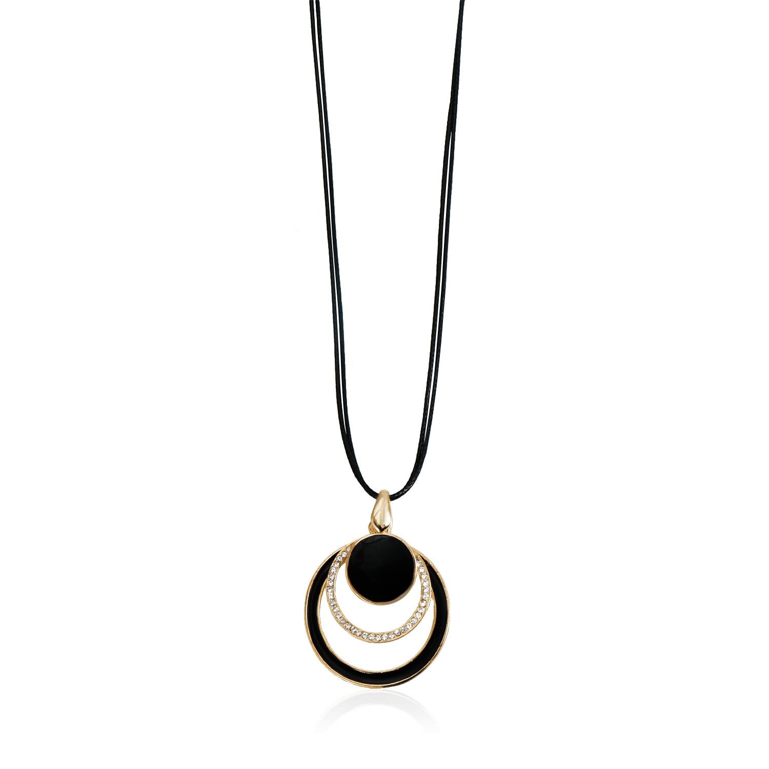 

Delicate geometric glossy diamond-encrusted necklace, cool Spice Girl fashion long street shot sweater chain золотой