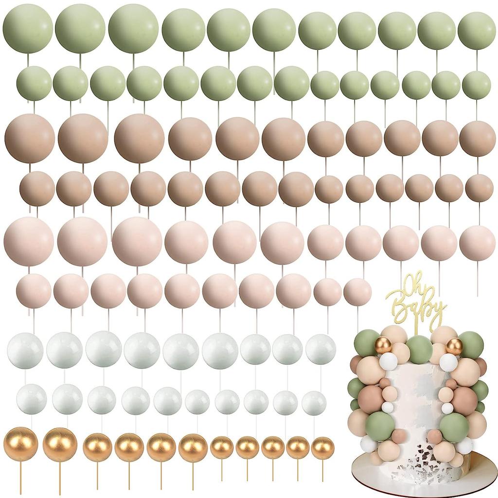 Balls Cake Topper Balloons DIY Cake Insert Topper Foam Cake Balls Baking Decoration for New Year Anniversary Birthday Party