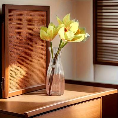 3/5/10Pcs Plastic Vase Transparent Color Single Stem Vase Lightweight Smooth Reusable Vase Dining Table Decoration