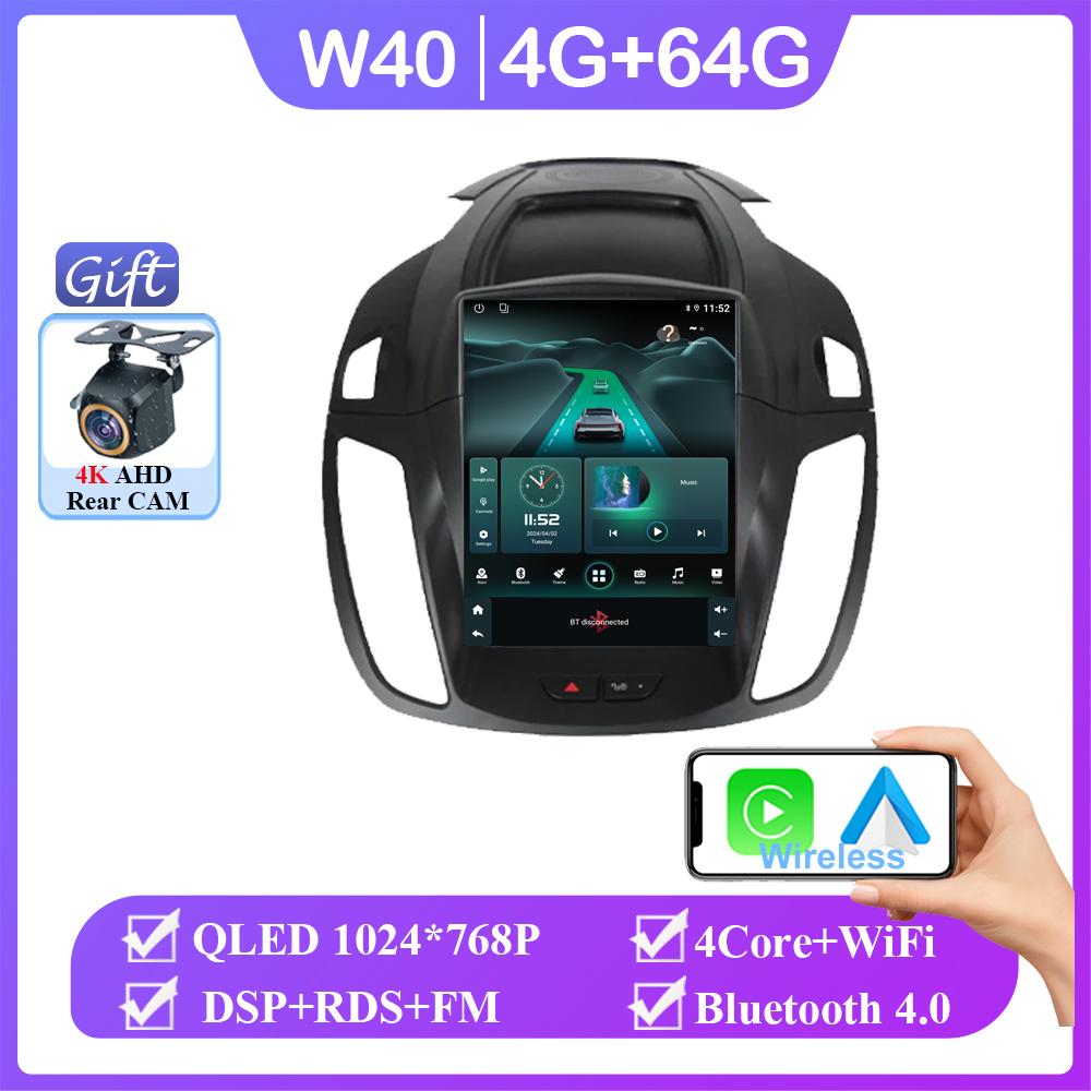 9.7" Inch Android Car Radio For Ford Kuga 2 Escape 3 2012 - 2019  4G Wireless CarPlay Multimedia Player GPS 2Din BT