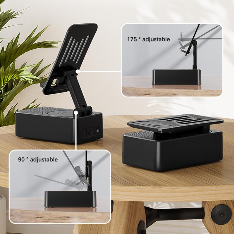 Cell Phone Stand With Bluetooth-Compatible Speaker Adjustable Portable Desktop Bracket Folding Desktop Live Lazy Stand Anti-Slip