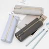 PU Leather Pen Case Zipper Pen Storage Bag Simple Stationery Organizer  School Office