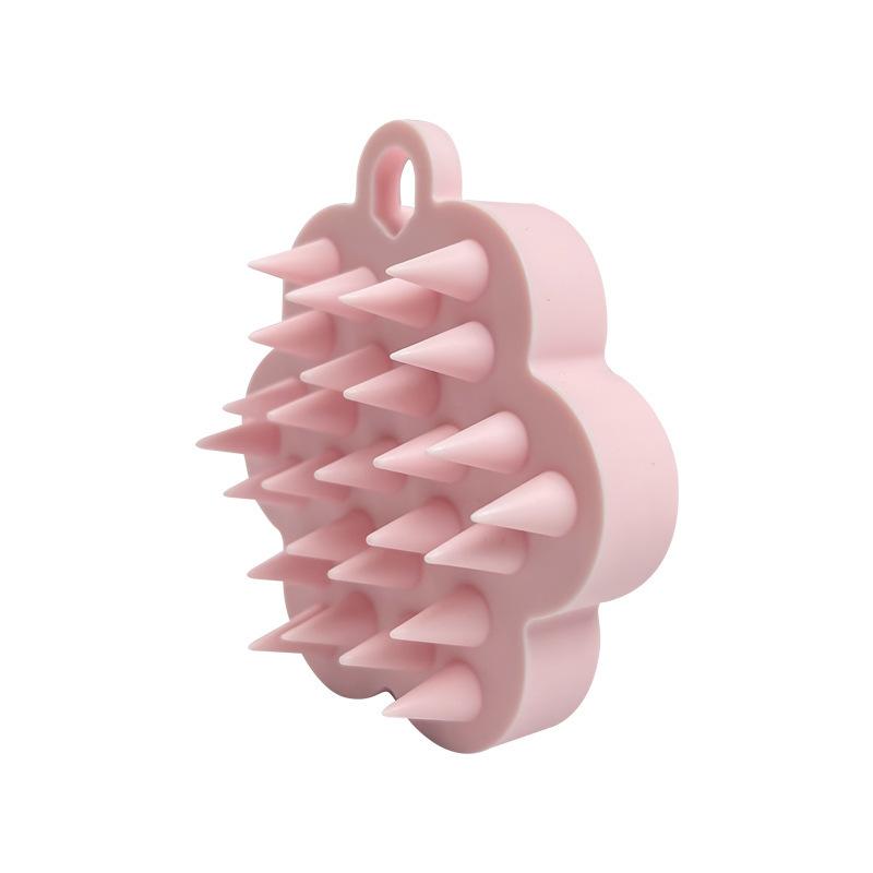 Silicone Shampoo Brush Scalp Massager Shampoo Artifact Flower Bath Brush Bath Hair Wash Comb розовый