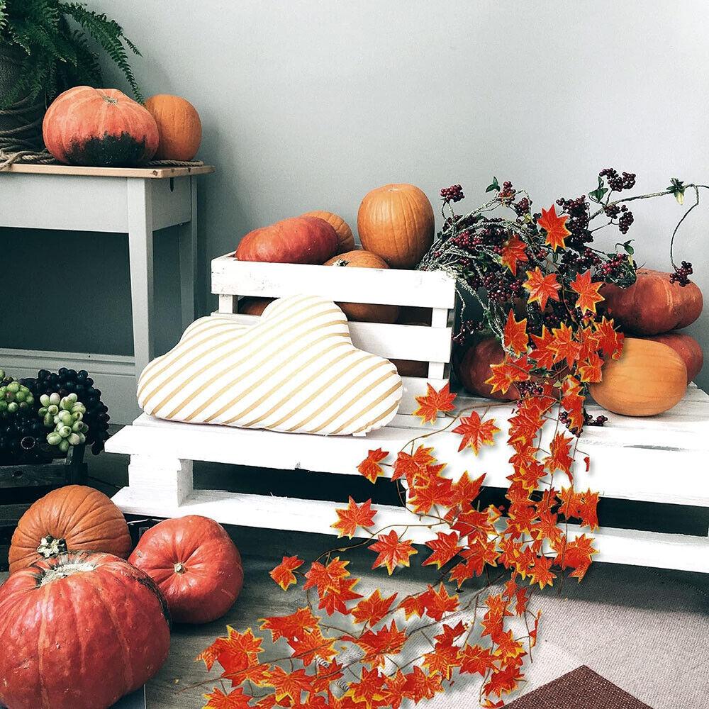 175cm Long Simulated Maple Leaf Halloween Themed Home Garden Venue Layout Rattan Party Decoration