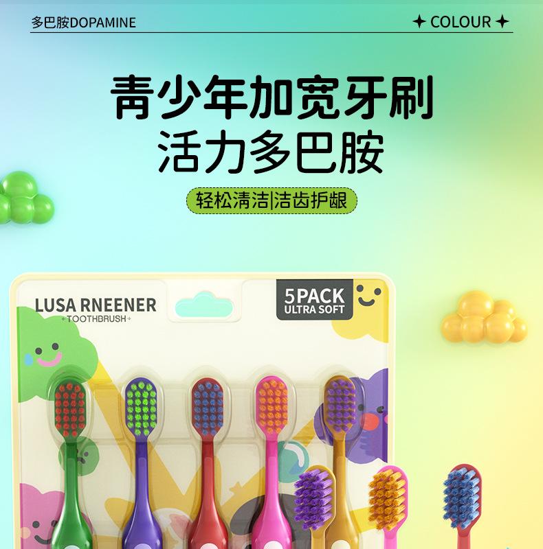 12-18 year old youth medium haired toothbrush, anti slip soft bristles, teeth whitening protection and cleaning gum protection