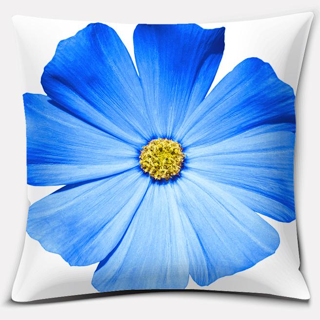 Modern Blue Flowers Collection Doublesided Printed pillow cover Short plush Suitable living rooms bedrooms throw cushion cover