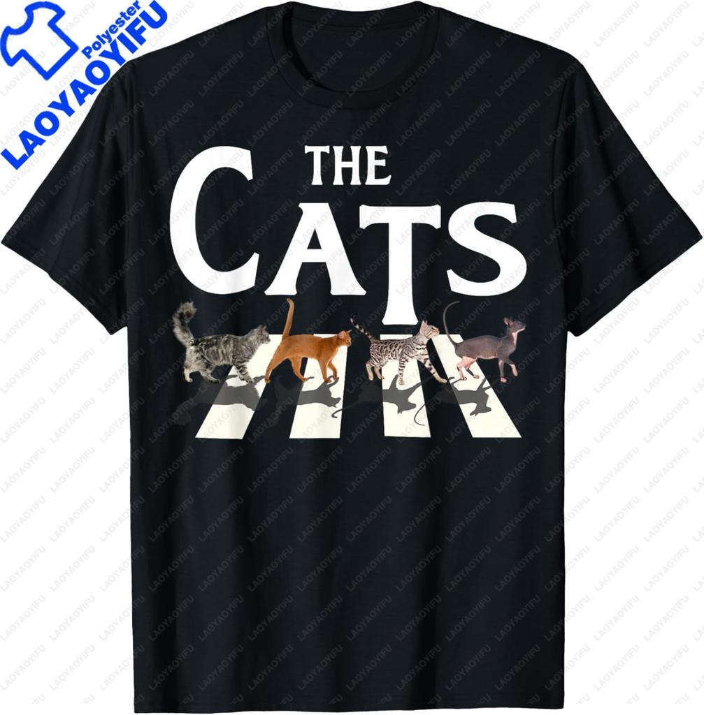 Cat Rock Music Funny Cat Lover Gifts for Unisex Women TShirt Short Sleeve Tee Streetwear Clothing Tops Graphic Printed Tshirt