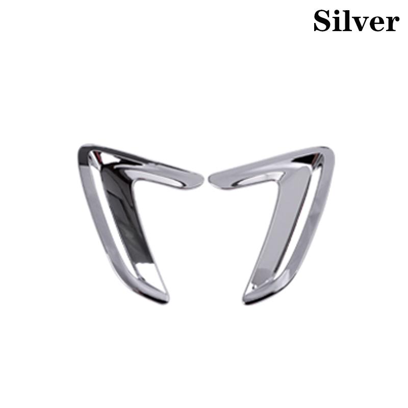 

Для BMW 3 GT F34 Chrome Gloss Black Car Side Vent Air Flow Fender Декоративная крышка колеса Наклейка на передний бампер серебряный