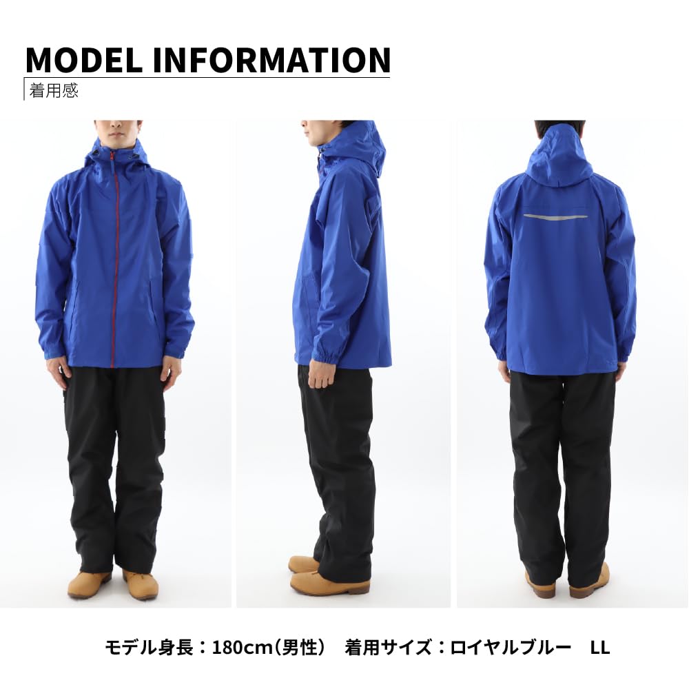 [Kajimeiku] Men's 3D Extra Rain Suit, Waterproof Jacket & Pants Set with Full Mesh Lining, Easy-Move Design, Lime, Size M