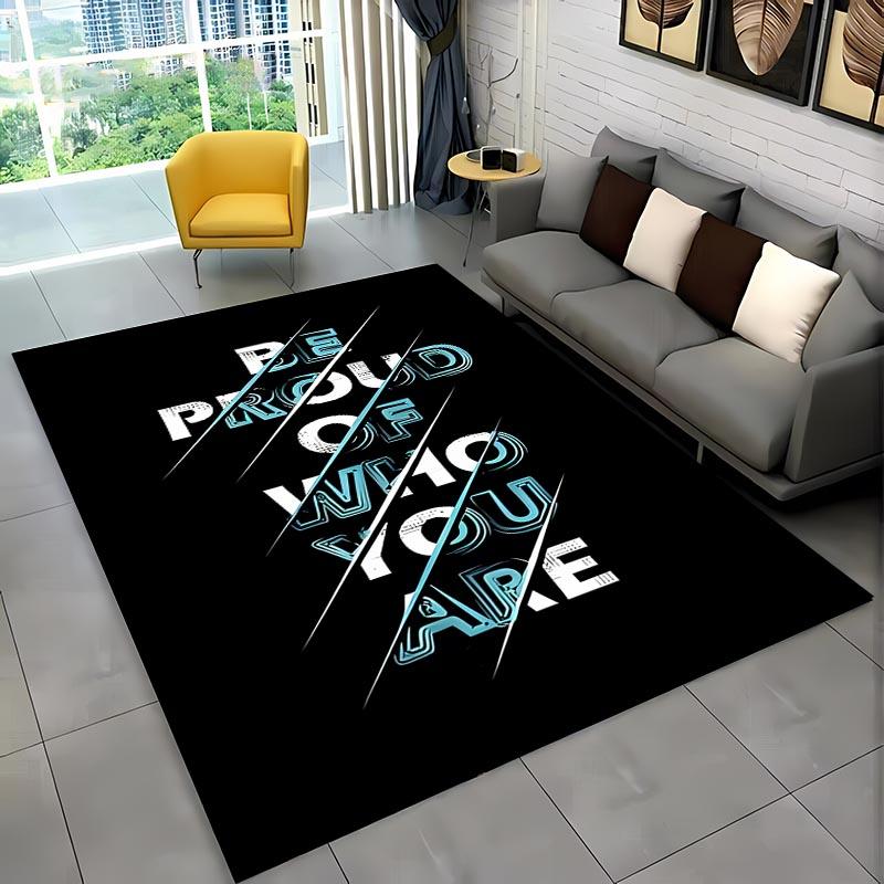 Einige lustige Wörter Schwarz Weiß Farbe Teppich, Wohnzimmer und Schlafzimmer Haushaltsartikel Sofamatten, Fußmatte Boden Anti-Rutsch Teppich, Geschenk