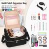 Double Layer Nail Polish Organizer Bag Holds 60 Bottles Large Capacity Nail Tech Kit Travel Case Nail Care Kit Bag