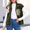 Women's Color-Block Vest Relaxed Fit Warm Casual Sleeveless Jacket