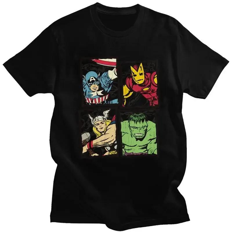 

Модная футболка с супергероем Капитаном Америкой для мужчин, футболка с Халком с коротким рукавом, повседневная футболка, топы, хлопок, обычная посадка, мерч#Цвет(2) S