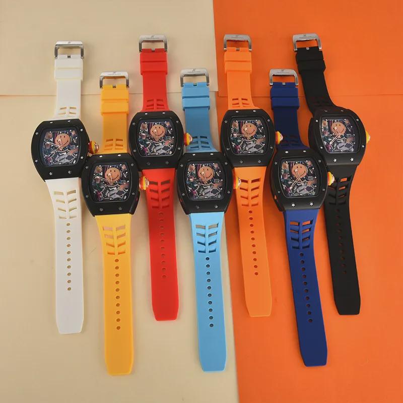 Herren-Quarzuhr mit Zifferblatt in Weißweinrot, tonnenförmig, mit Kalender und Sekundenzeiger