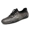 Men'S Genuine Leather Shoes 38-46 Male Comfortable Soft Driving Shoes Anti-Slip Loafers Man Casual Luxury Flats Male Sneakers