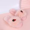 Fashion Cute Cartoon Animal Fur Slippers Women Open Toe Lightweight Plush Slippers Woman Winter Indoor Faux Fur Cotton Slides Ladies