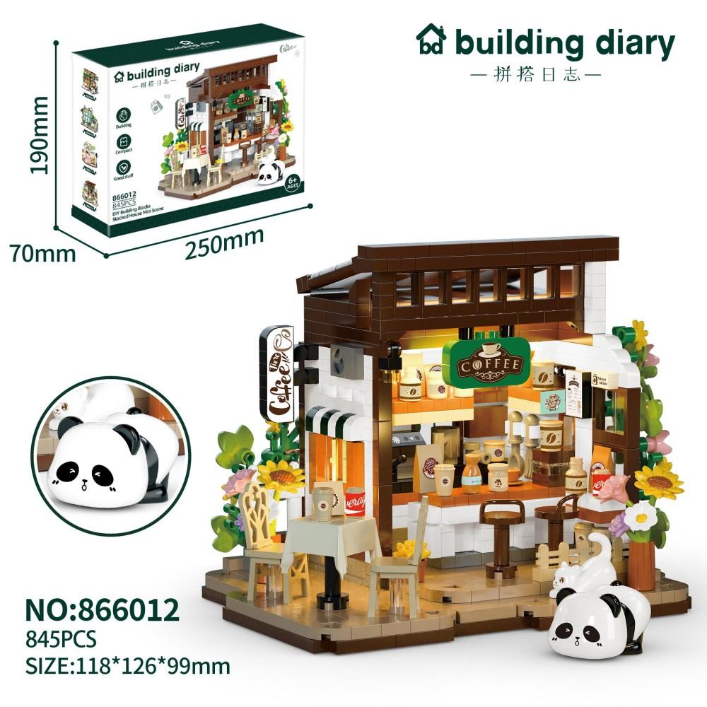 

Naughty Panda Doll House Building Blocks Kids Educational Toys Assembly Model Building Toys Home Decorations With Lights With box