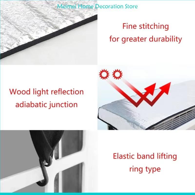 1/2/3pcs Air Conditioner Cover 46x95CM Aluminum Foil Sunscreen Shield Sun Protection Rainproof Outdoor Air Conditioner