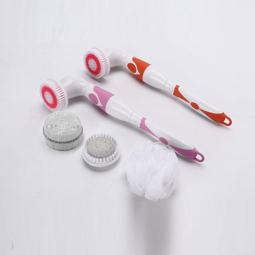 Four Heads Body Shower Brush Scrub Waterproof Exfoliating Cleaning Electric Bath Body Brush
