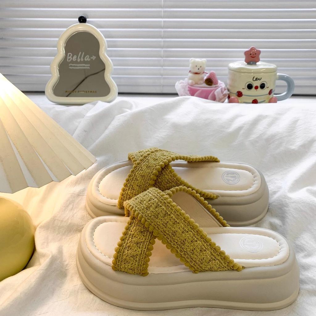 Fairy Wind Cool Slippers, Women's 2025 Summer New Wear Soft-soled Lazy Shoes with Skirts, Beautiful Thick-soled Slippers