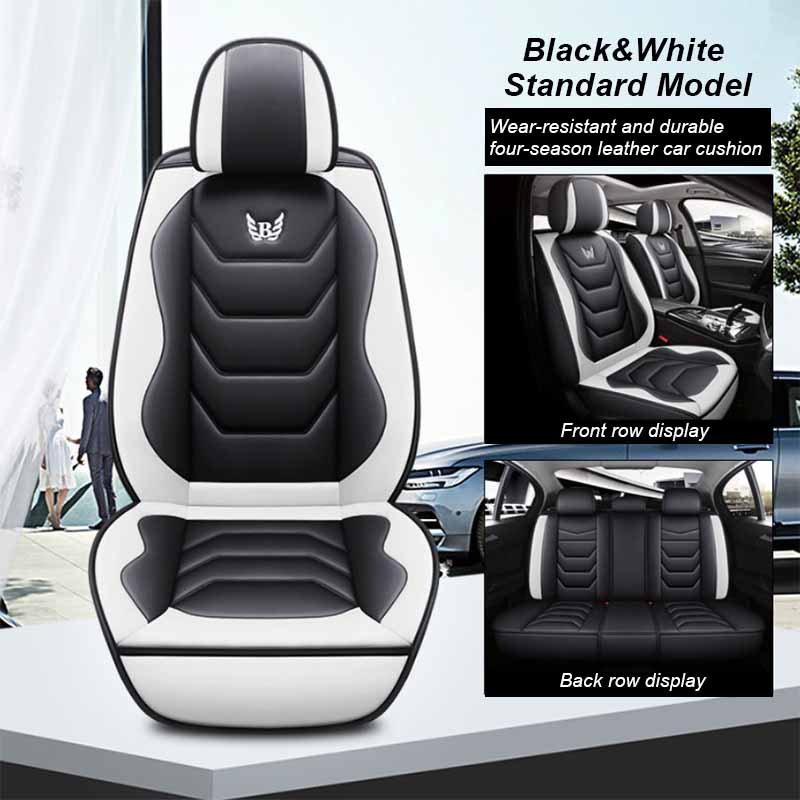 Universal Leather Car Seat Cover 5-seater Full Set of Car Seats for Most Honda Toyota Chevrolet Ford Nissan Cars, Trucks, SUVs.
