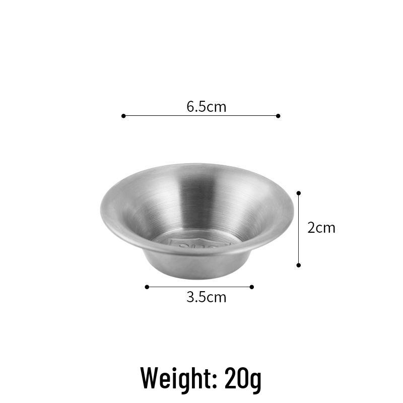 Stainless Steel European-Korean Style Sauce Bowl for Dipping, French Fries, Ketchup, and Salad Dressing.