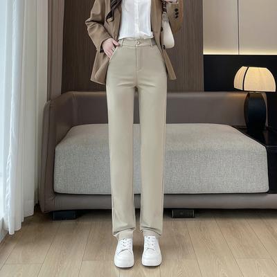 New Straight-Leg Pants for Women, Autumn and Winter Fleece-Lined Thickened Pants, Petite Women's Pants, Black Suit Pants, Casual Pants, Dress Pants