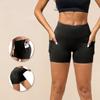 Damen High Waist Laufshorts mit Taschen Bauchkontrolle Yoga Athletische Unterteile