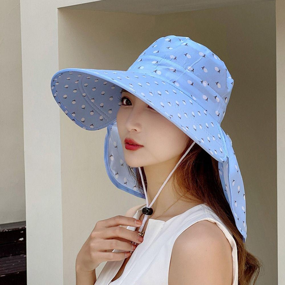 Protecție solară cu bor larg pentru față și gât, protecție solară de vară, pentru agrement, pentru femei